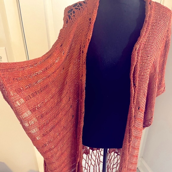 Rust color crochet vest…GREAT FOR FALL! - Picture 2 of 3